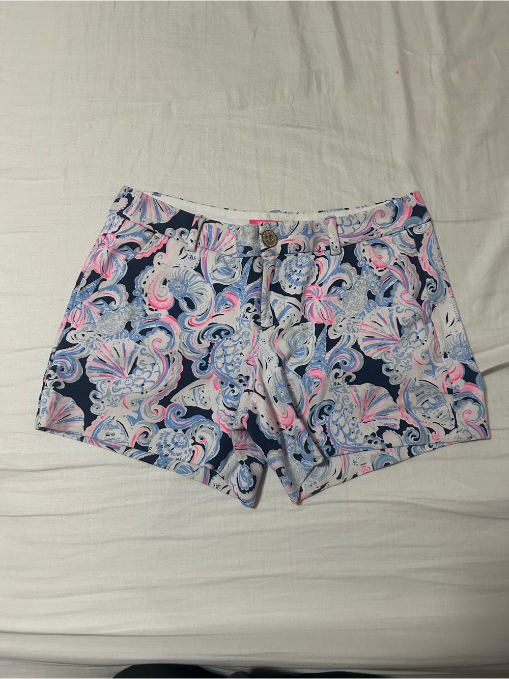 Lily Pulitzer white pink blue navy Pink Paisley Women’s Shorts